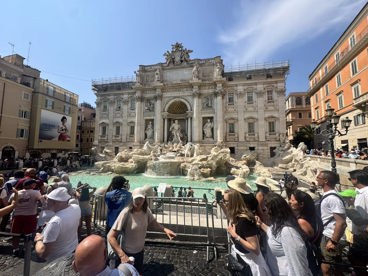 A wide view recorded near Trevi Fountain on June 21, 2025.
