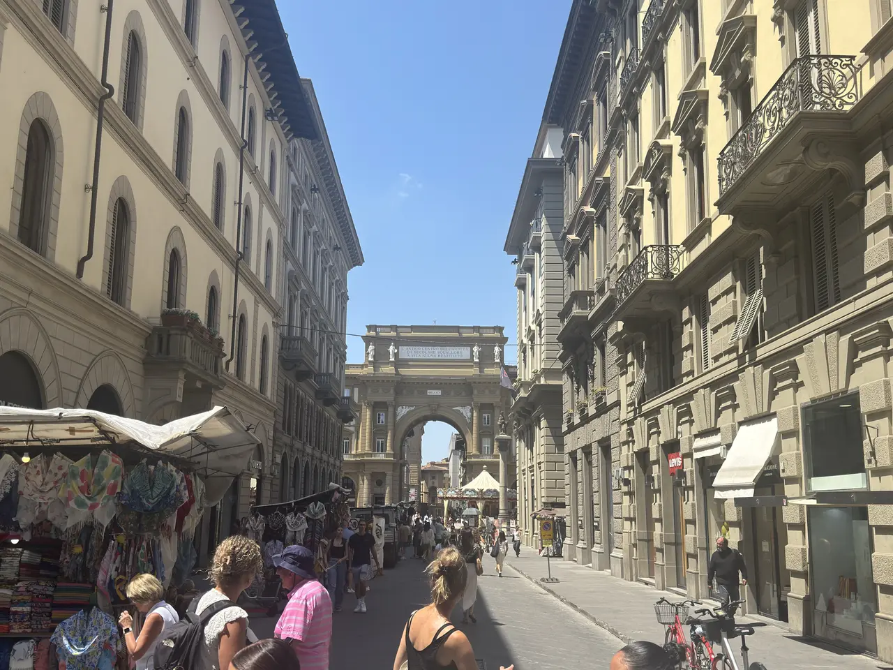 A wide view recorded near Florence Cathedral on June 25, 2025.