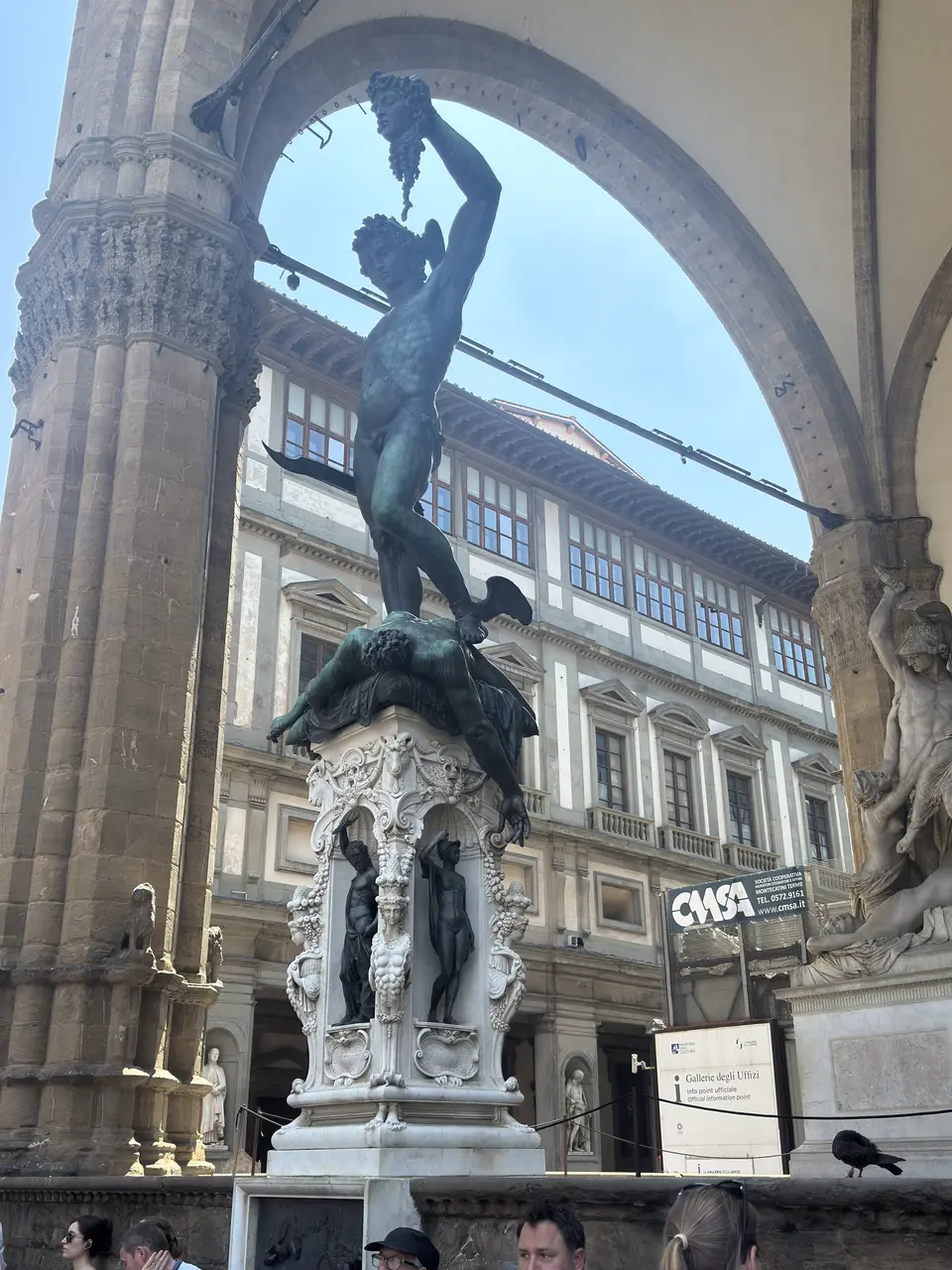 A vertical detail recorded near Piazza della Signoria on June 25, 2025.