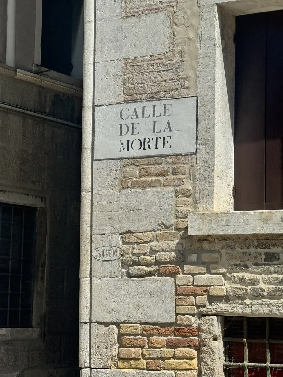 A vertical detail recorded near Venice Arsenal on June 27, 2025.