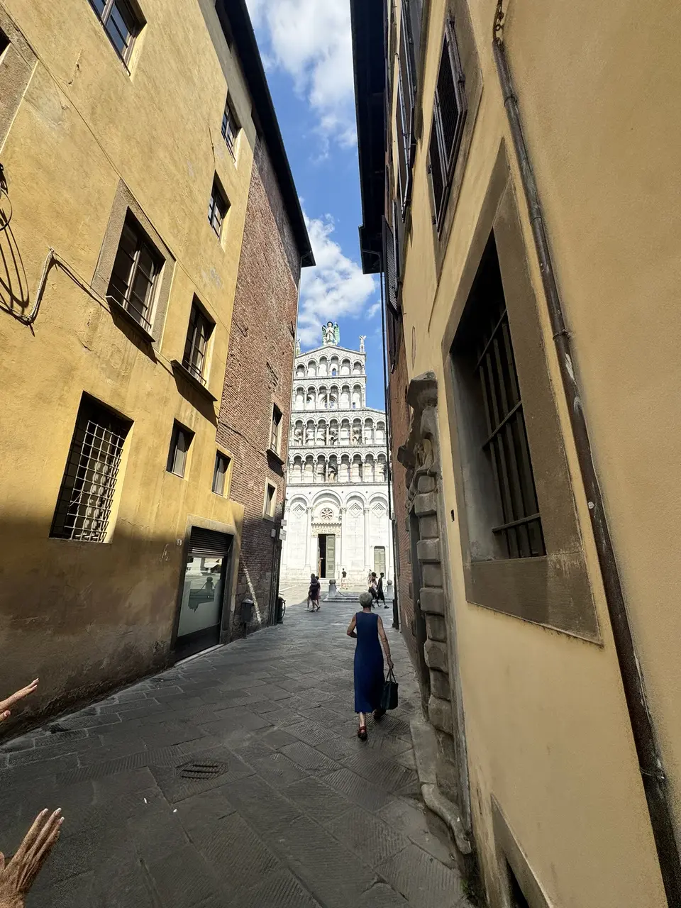 A vertical detail recorded near San Michele in Foro on June 29, 2025.
