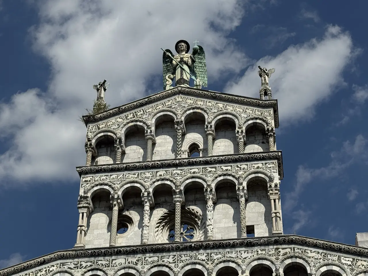 A wide view recorded near San Michele in Foro on June 29, 2025.