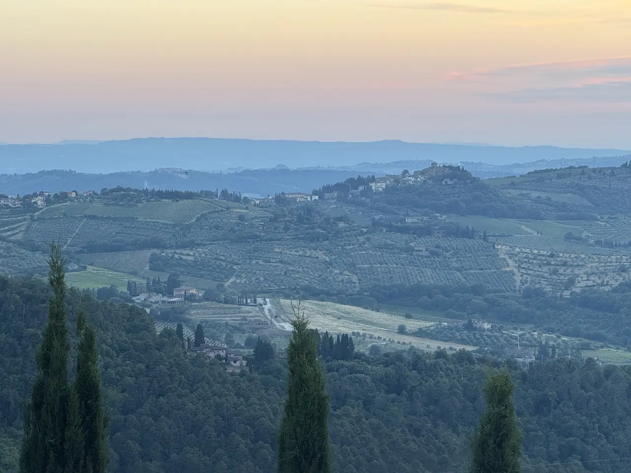 A wide view recorded near Lamole and the Chianti hills on June 30, 2025.