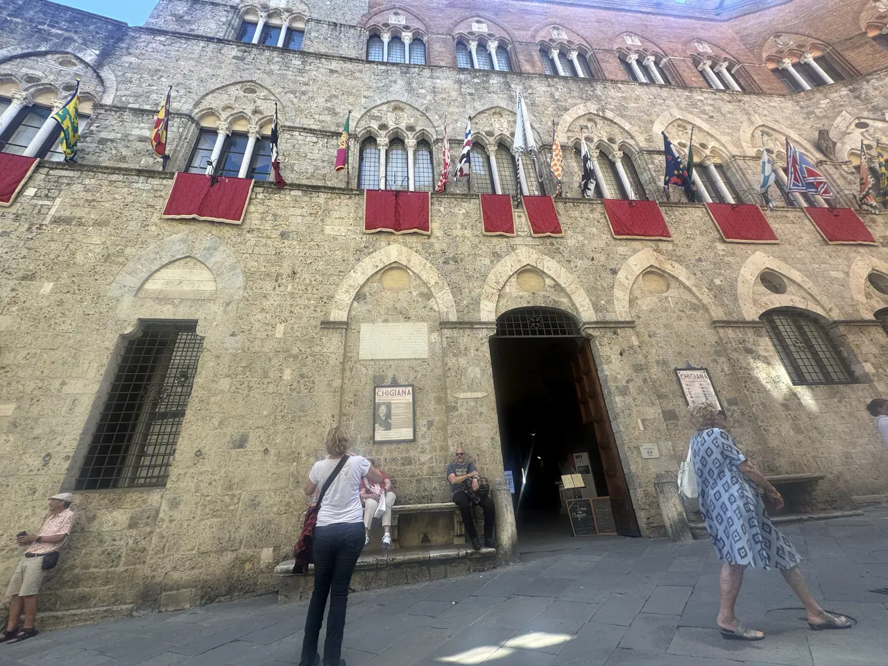 A wide view recorded near Piazza del Campo on July 1, 2025.