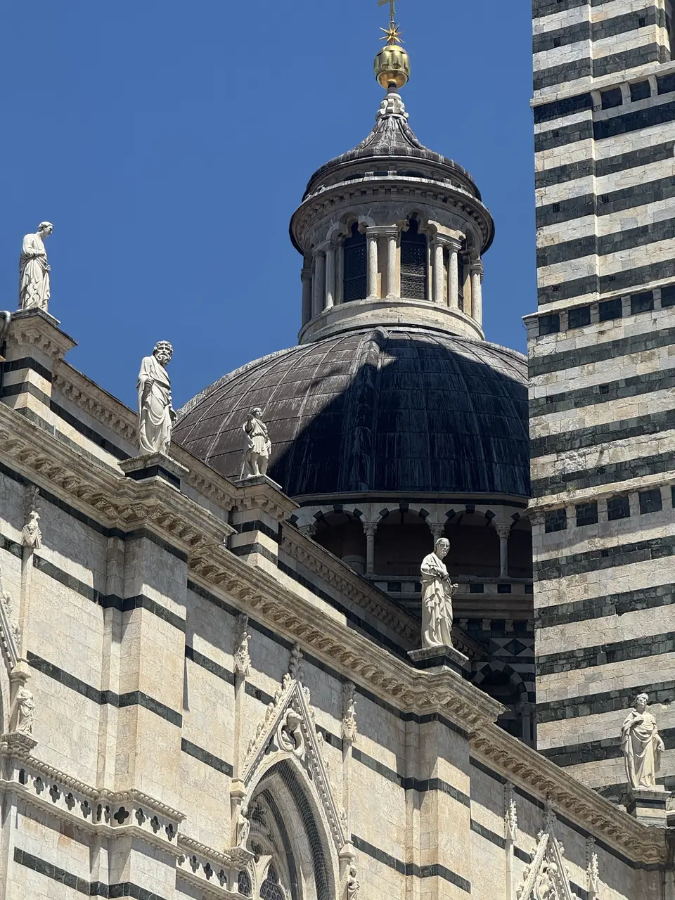 A vertical detail recorded near Siena Cathedral on July 1, 2025.