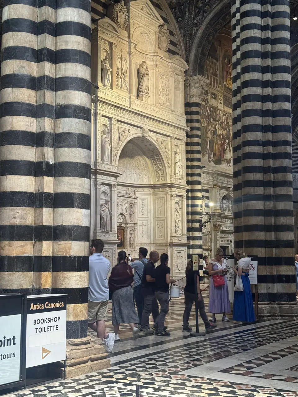 A vertical detail recorded near Siena Cathedral on July 1, 2025.
