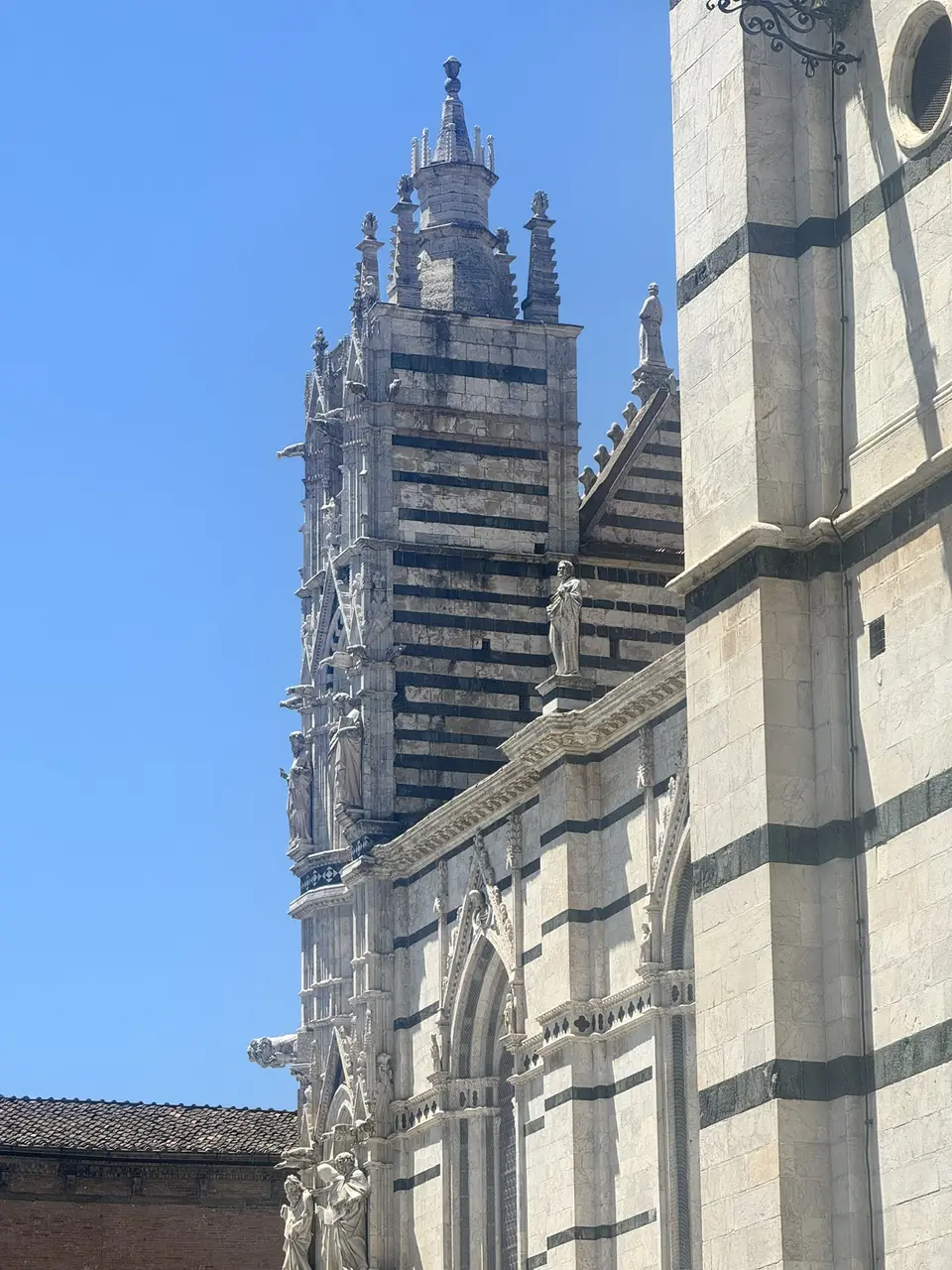 A vertical detail recorded near Siena Cathedral on July 1, 2025.