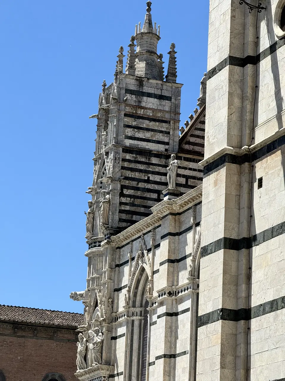 A vertical detail recorded near Siena Cathedral on July 1, 2025.