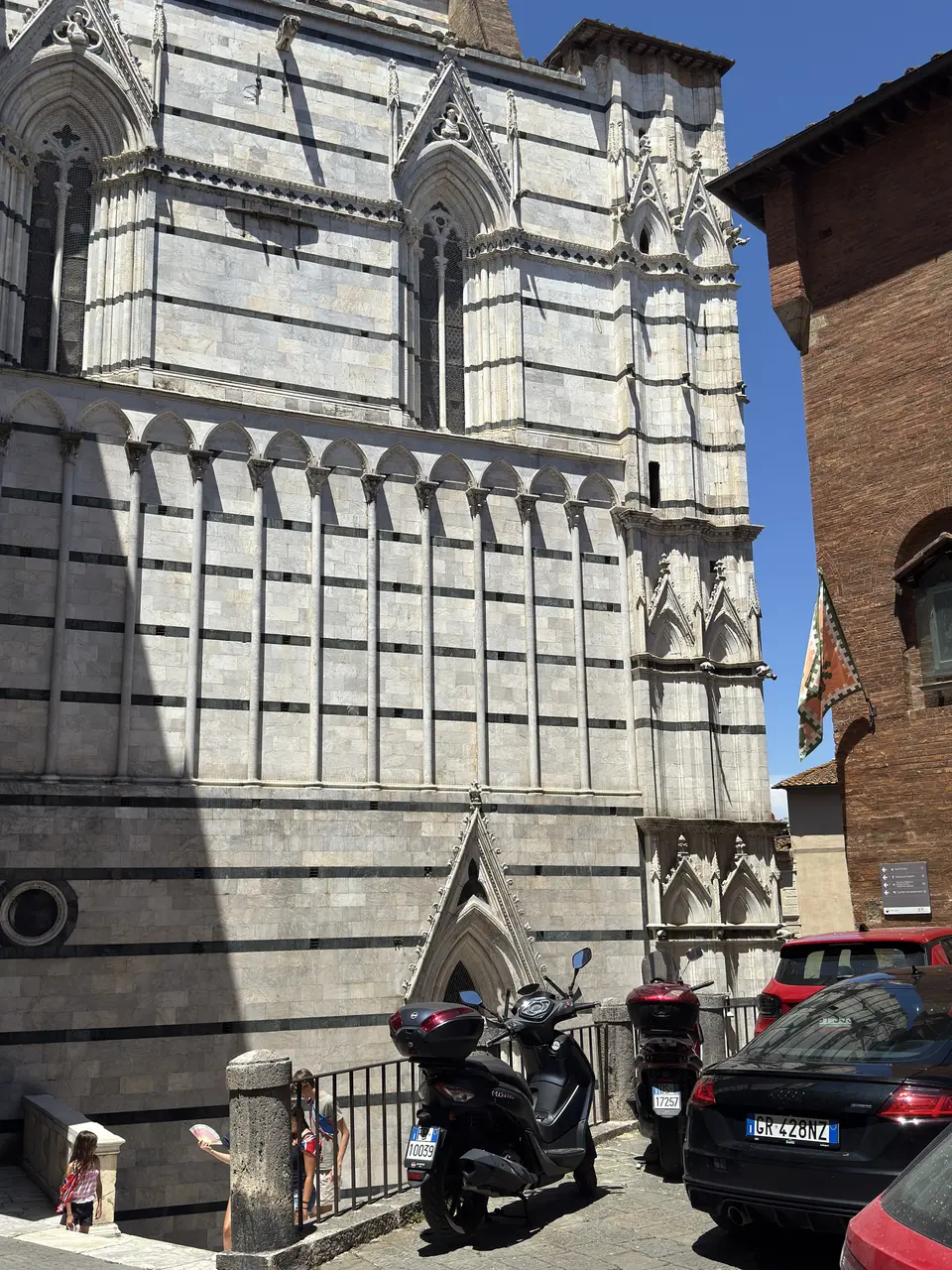 A vertical detail recorded near Siena Cathedral on July 1, 2025.